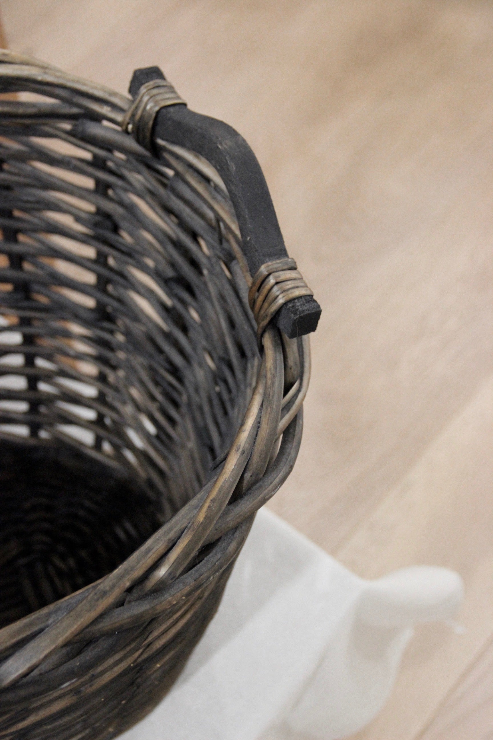 Vintage French Basket with Handles